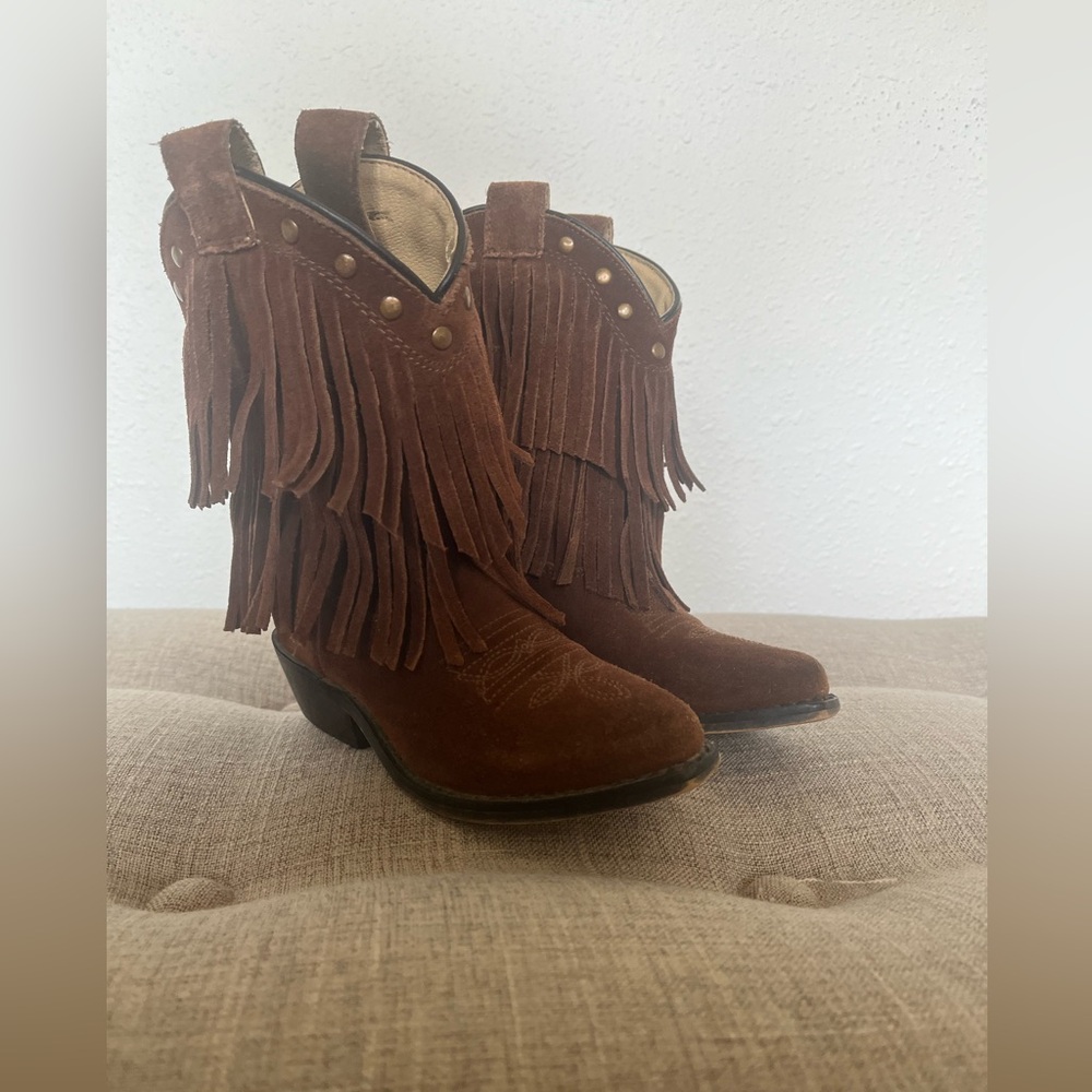 Toddler Girl Fringe Snip Toe Western Boots size 9